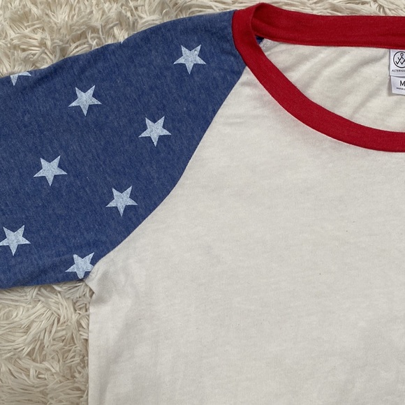 🎉HP🎉 Alternative Raglan Star Top 💗 Red White & Blue - Picture 5 of 12